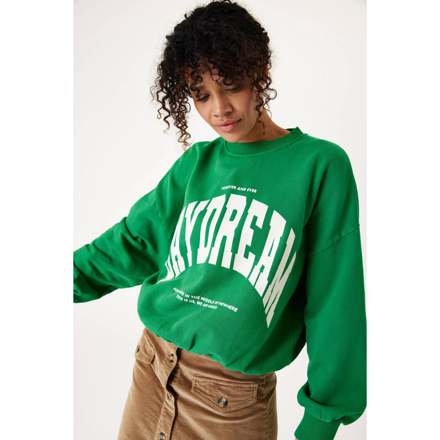 Garcia sweater met printopdruk groen