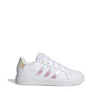 thumbnail: Wit, metallic en zilverkleurige jongens en meisjes adidas Sportswear Grand Court 2.0 sneakers van imitatieleer/textiel met veters