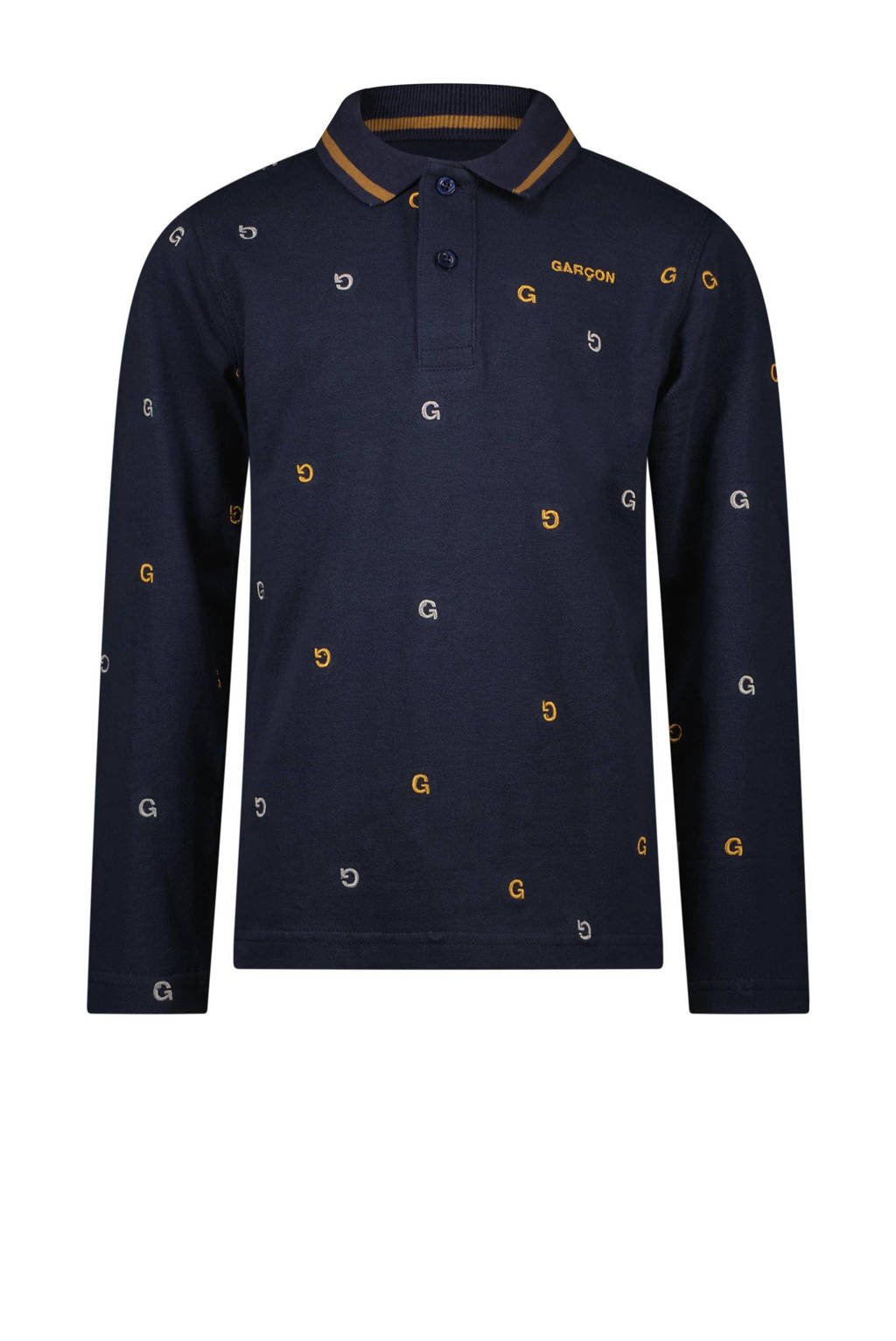 polo NEIL met all over print donkerblauw