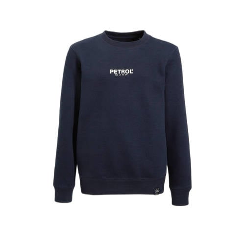 Petrol Industries sweater met logo donkerblauw