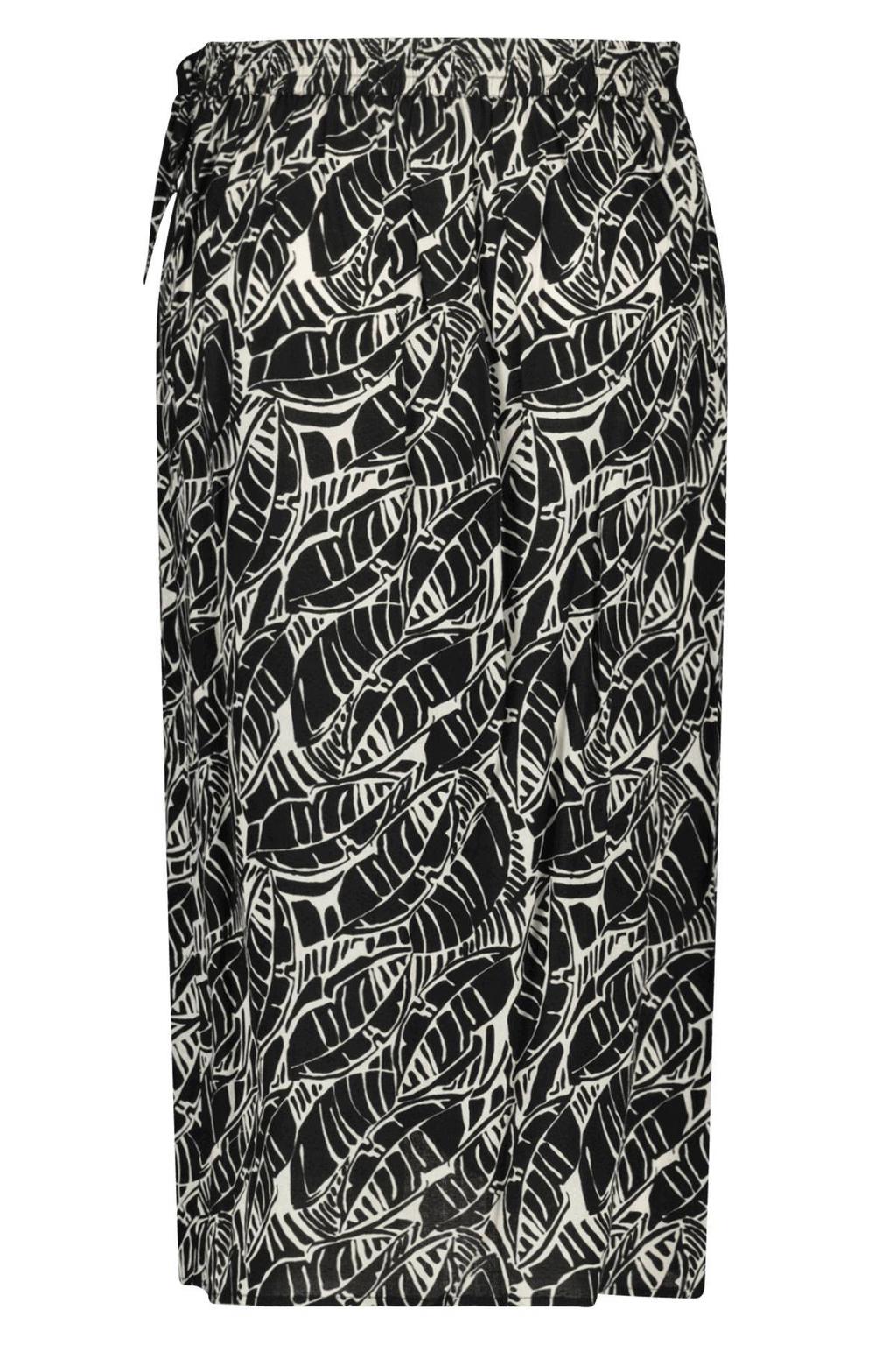 MS Mode midi rok met all over print zwart/ecru | wehkamp