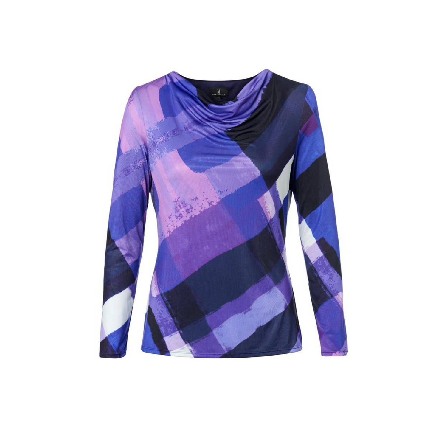 Mart Visser fijngebreide jersey top Bliss met all over print violet paars wit