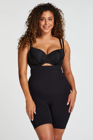high waist corrigerende short zwart