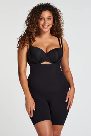 high waist corrigerende short zwart