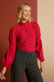 thumbnail: FREEQUENT blouse FQMILAN met ruches koraalrood