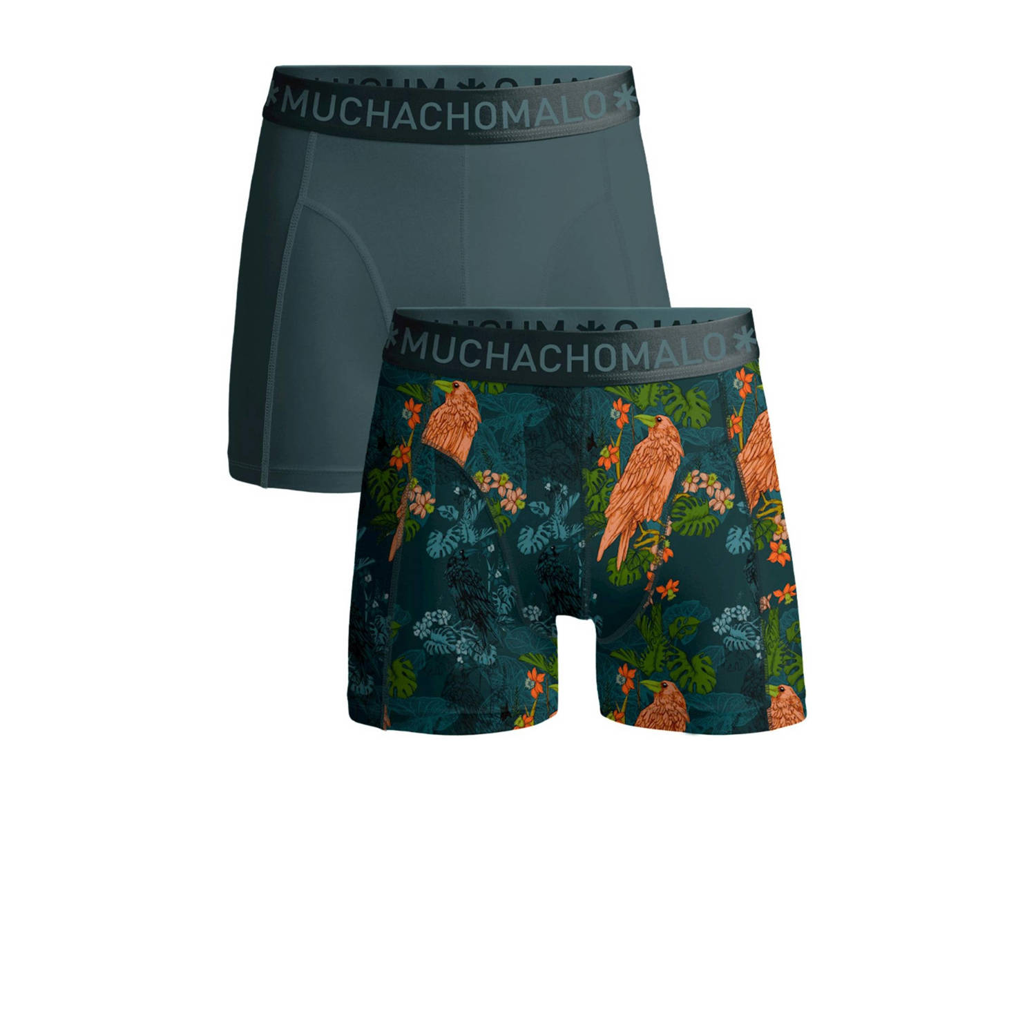 Muchachomalo boxershort CROWSKETCH set van 2 blauw groen Jongens Modal (duurzaam materiaal) 122 128