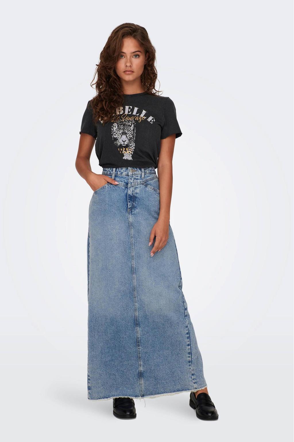 ONLY T-shirt ONLLUCY met printopdruk zwart