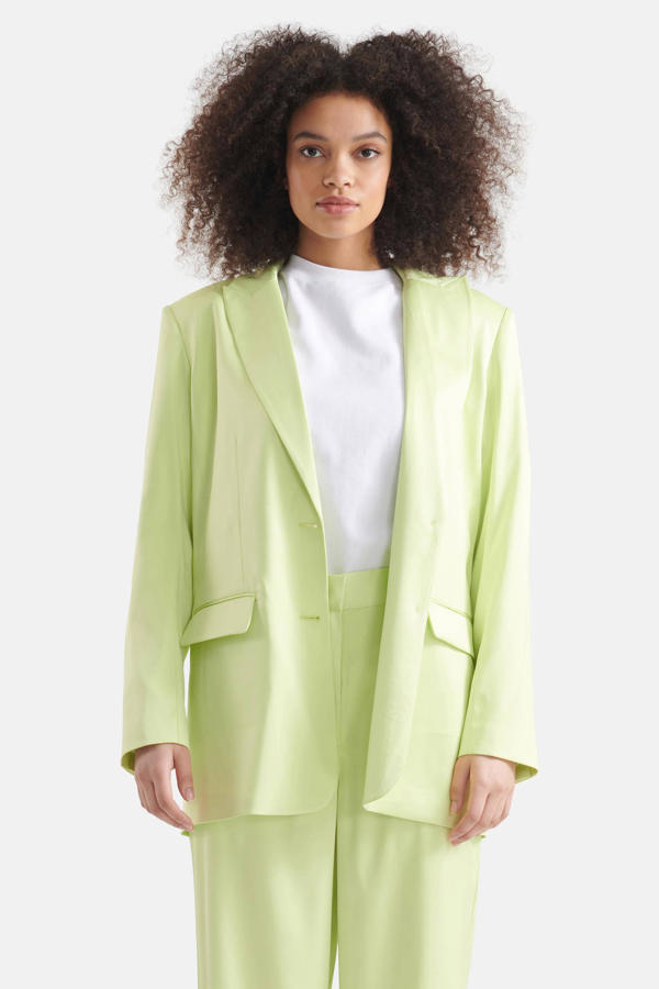Oversized Satijnen blazer + pantalon broek - Vanilla | Sale