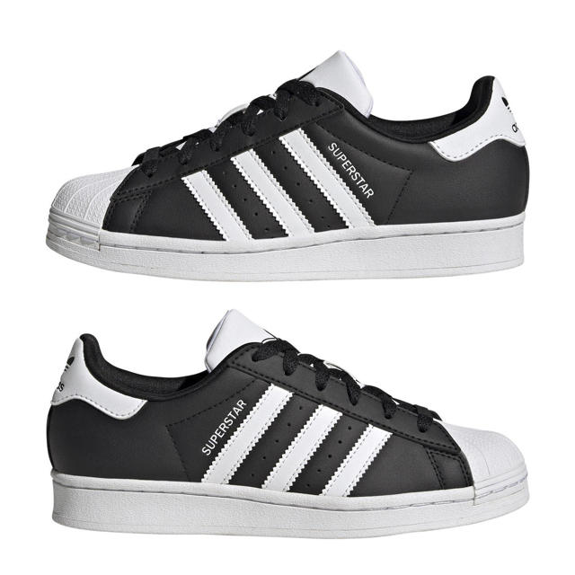 Adidas superstar j w schoenen wit zwart Clearance