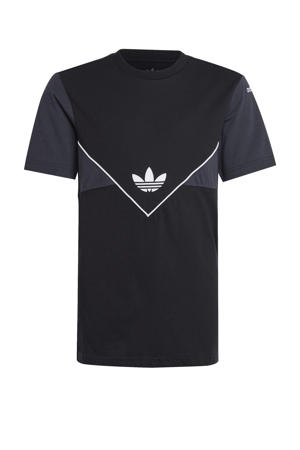 T-shirt met logo zwart/antraciet