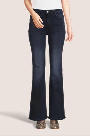 high waist flared jeans ONLHELLA-HUSH dark blue denim