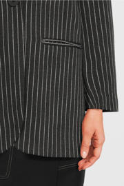 thumbnail: ICHI oversized blazer IXKATE met krijtstreep grijs/offwhite