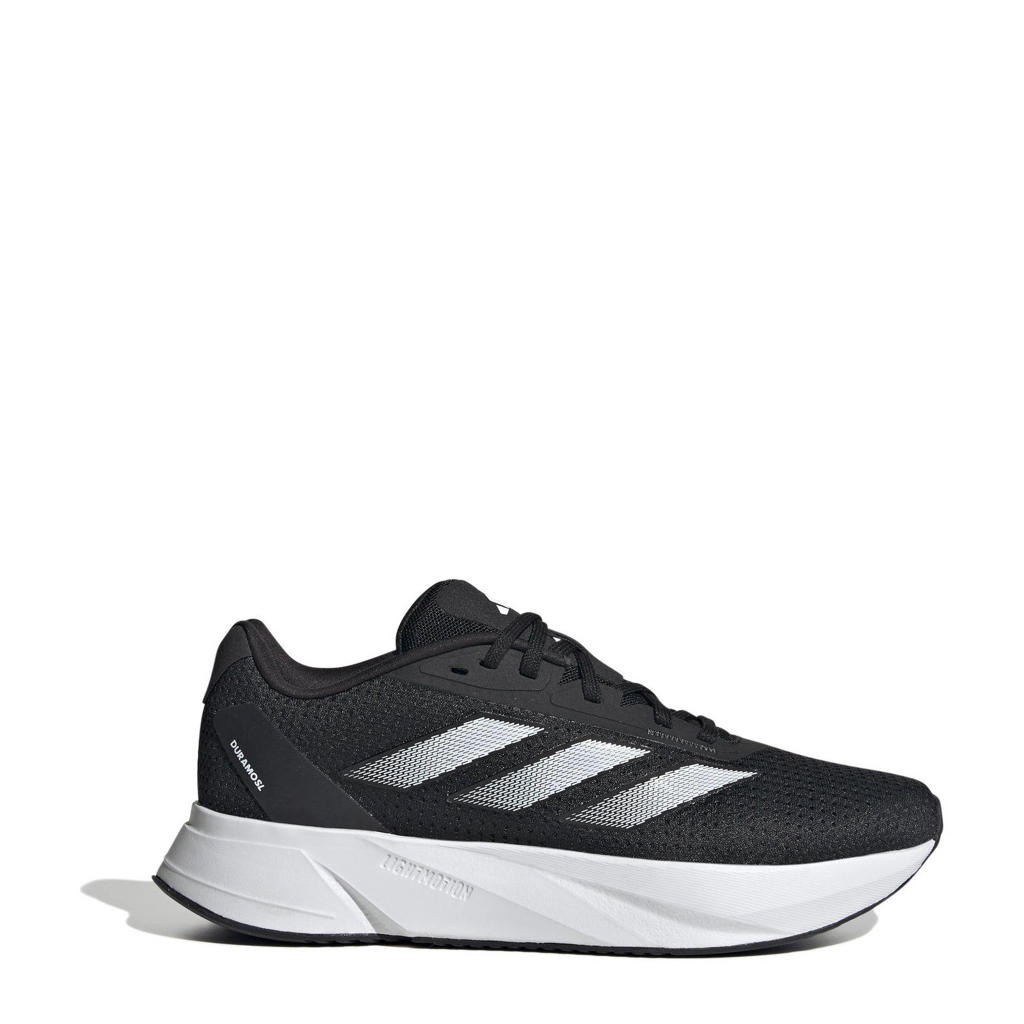 Zwart, wit en antraciete dames adidas Performance Duramo SL hardloopschoenen van mesh/voering: mesh/voetbed: eva met veters