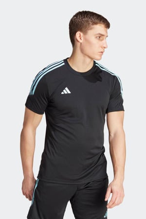   sport T-shirt Tiro 23 zwart/lichtblauw