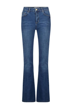 high waist flared jeans Eva dark blue denim