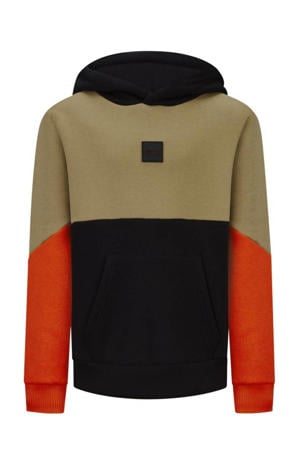 hoodie Rick licht camel/oranje/zwart
