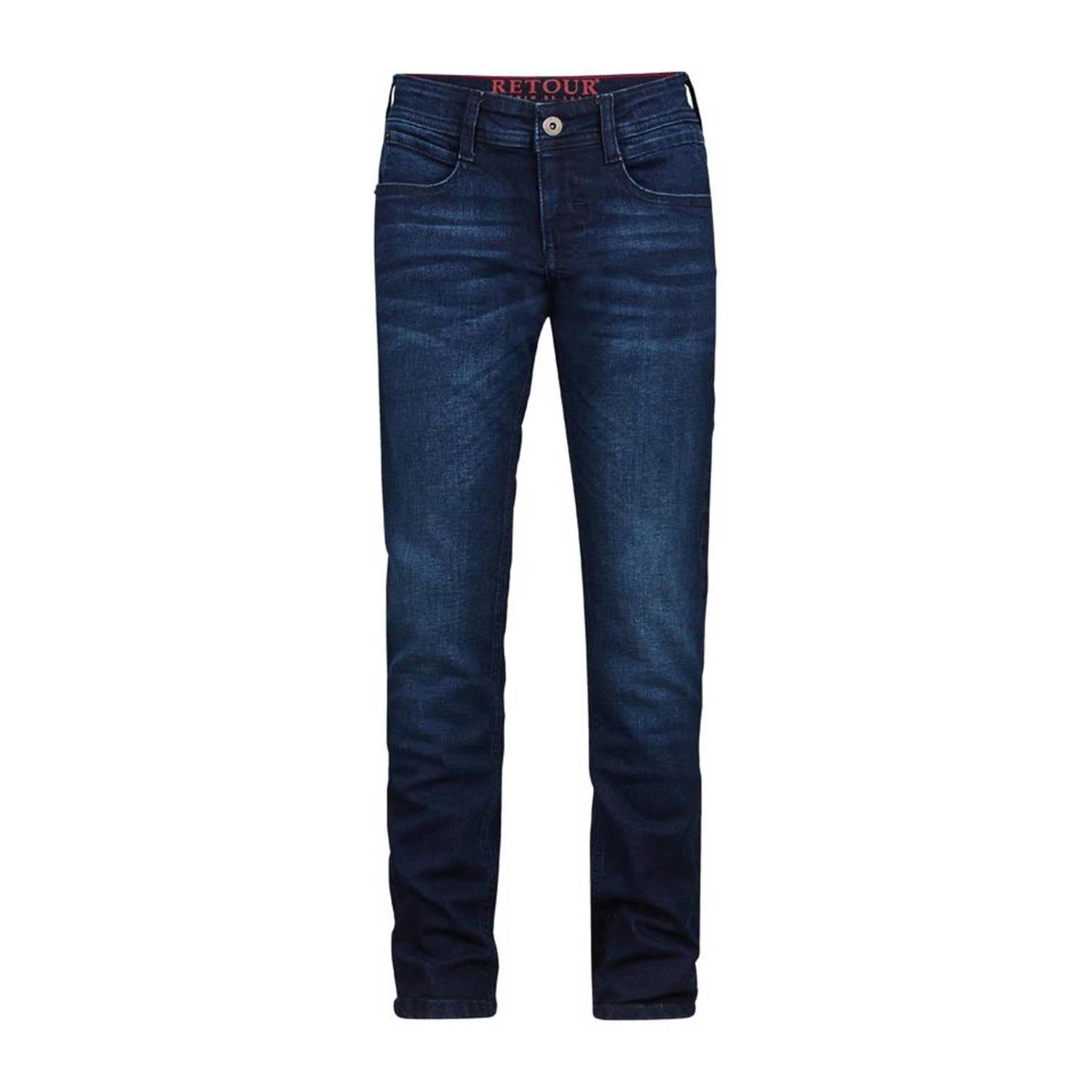 Retour Jeans tapered fit jeans Wyatt dark blue denim Blauw Jongens Stretchdenim 116