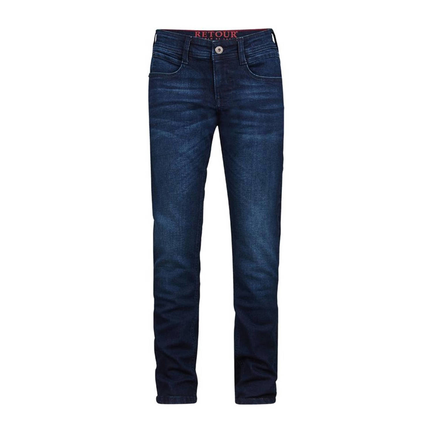 Retour Jeans tapered fit jeans Wyatt dark blue denim Blauw Jongens Stretchdenim 116