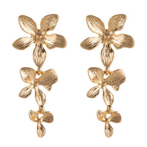 oorbellen Dangling Flower goudkleurig