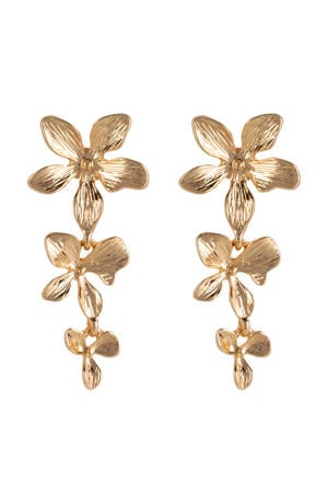 oorbellen Dangling Flower goudkleurig