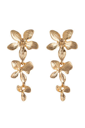 oorbellen Dangling Flower goudkleurig