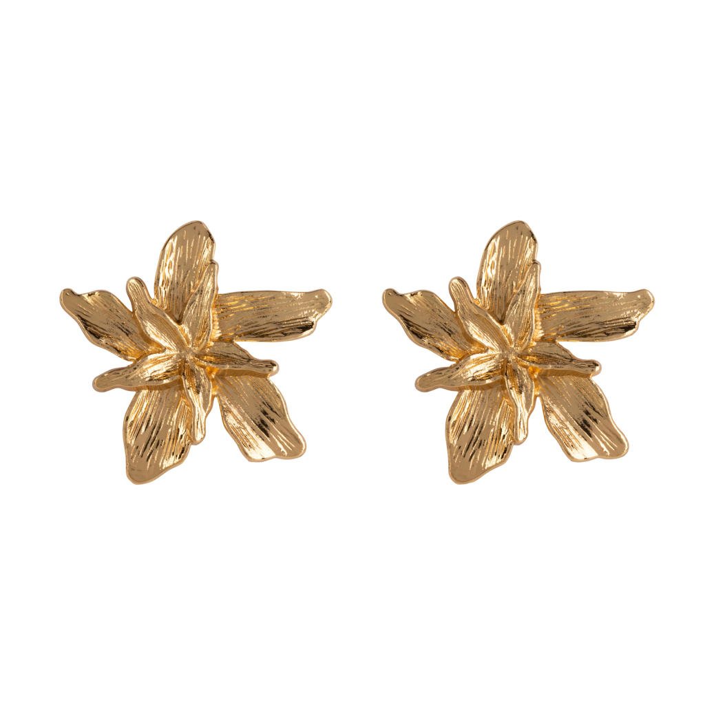 Club Manhattan oorbellen Flower Studs goudkleurig