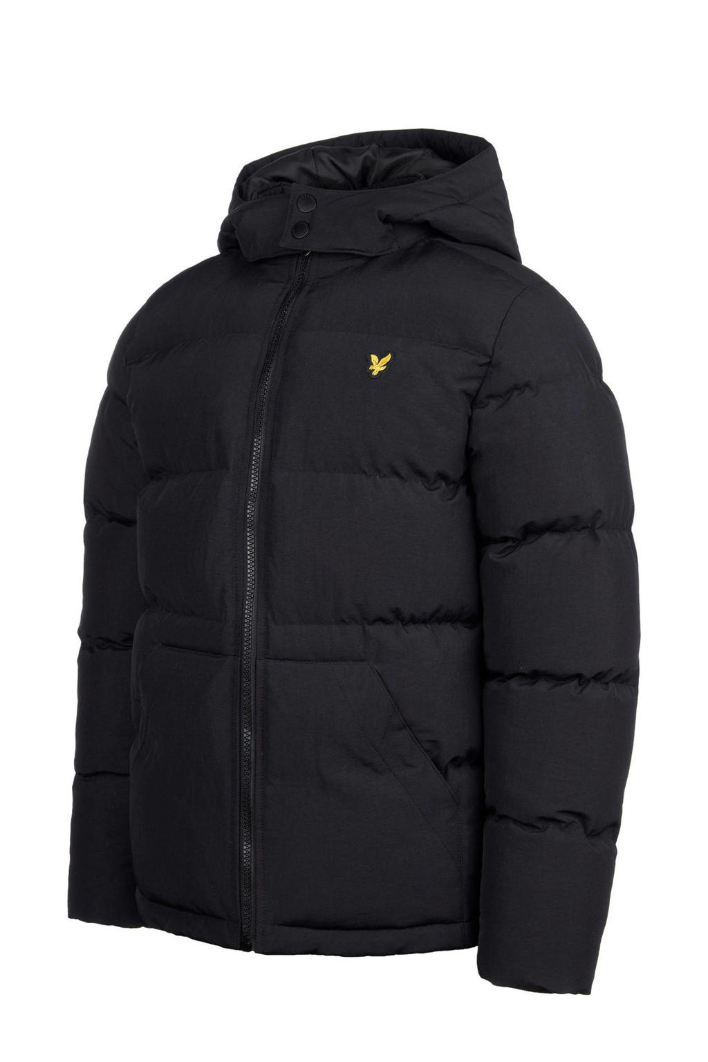 Lyle & Scott gewatteerde winterjas zwart | wehkamp