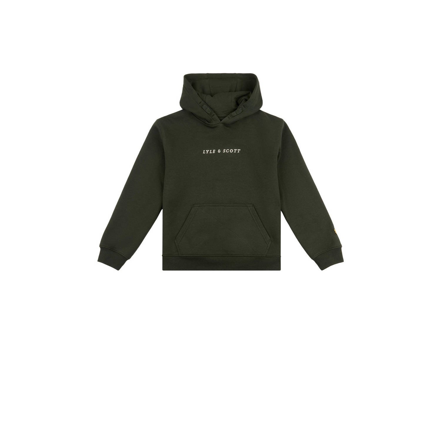 Lyle & Scott hoodie met logo donkergroen Sweater Logo 134 140