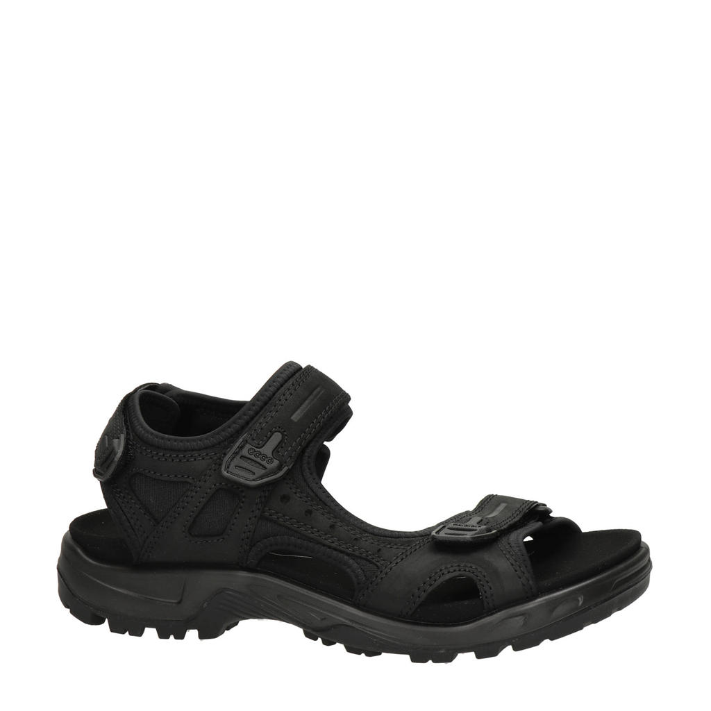 Zwarte heren Ecco Offroad nubuck outdoor sandalen met klittenband