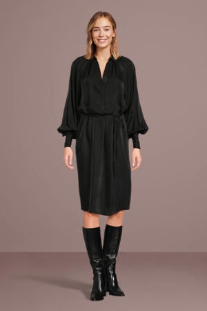 blousejurk Polianni V-Neck Short Dress zwart