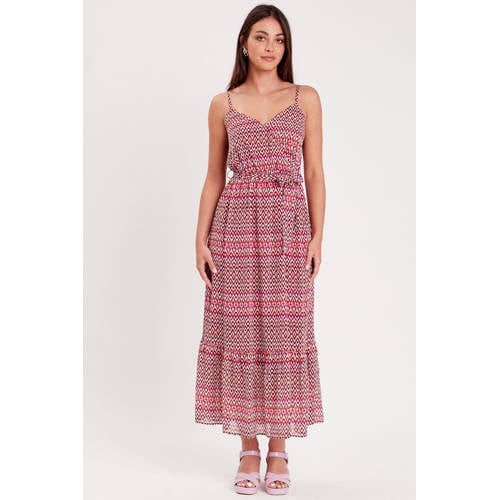Cache Cache maxi jurk met all over print en volant rood/ roze afbeelding