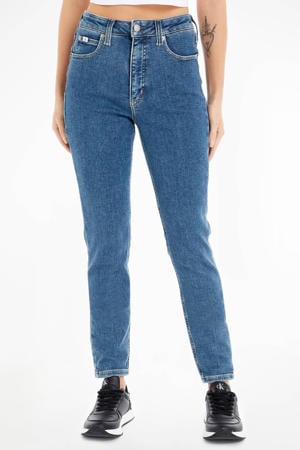 high waist skinny jeans medium blue denim