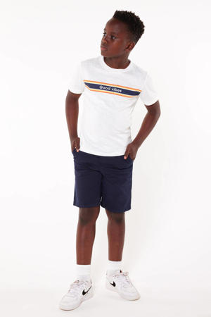 T-shirt Elliot JR met printopdruk wit/oranje/blauw