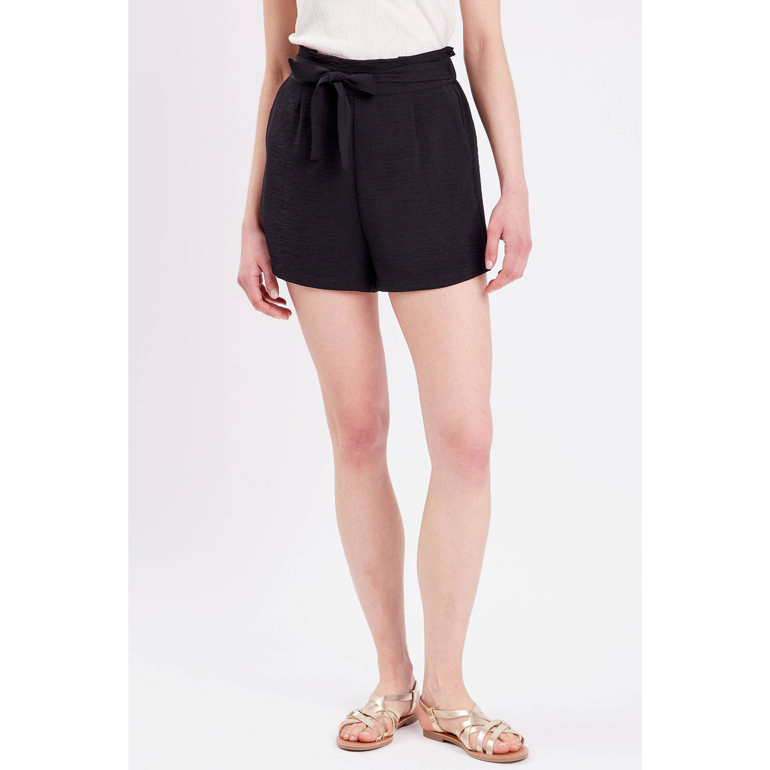 Cache high waist straight fit short zwart
