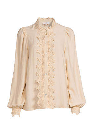 blouse met borduursels zand