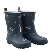 thumbnail: Wit, donkerblauw en grijze jongens en meisjes Fresk regenlaarzen kids van natural rubber met all over print