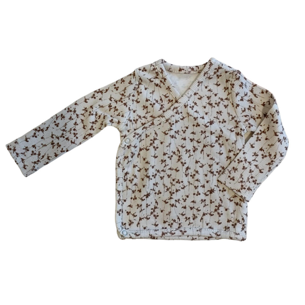 Yumi Baby new born overslag longsleeve Brown Leafs