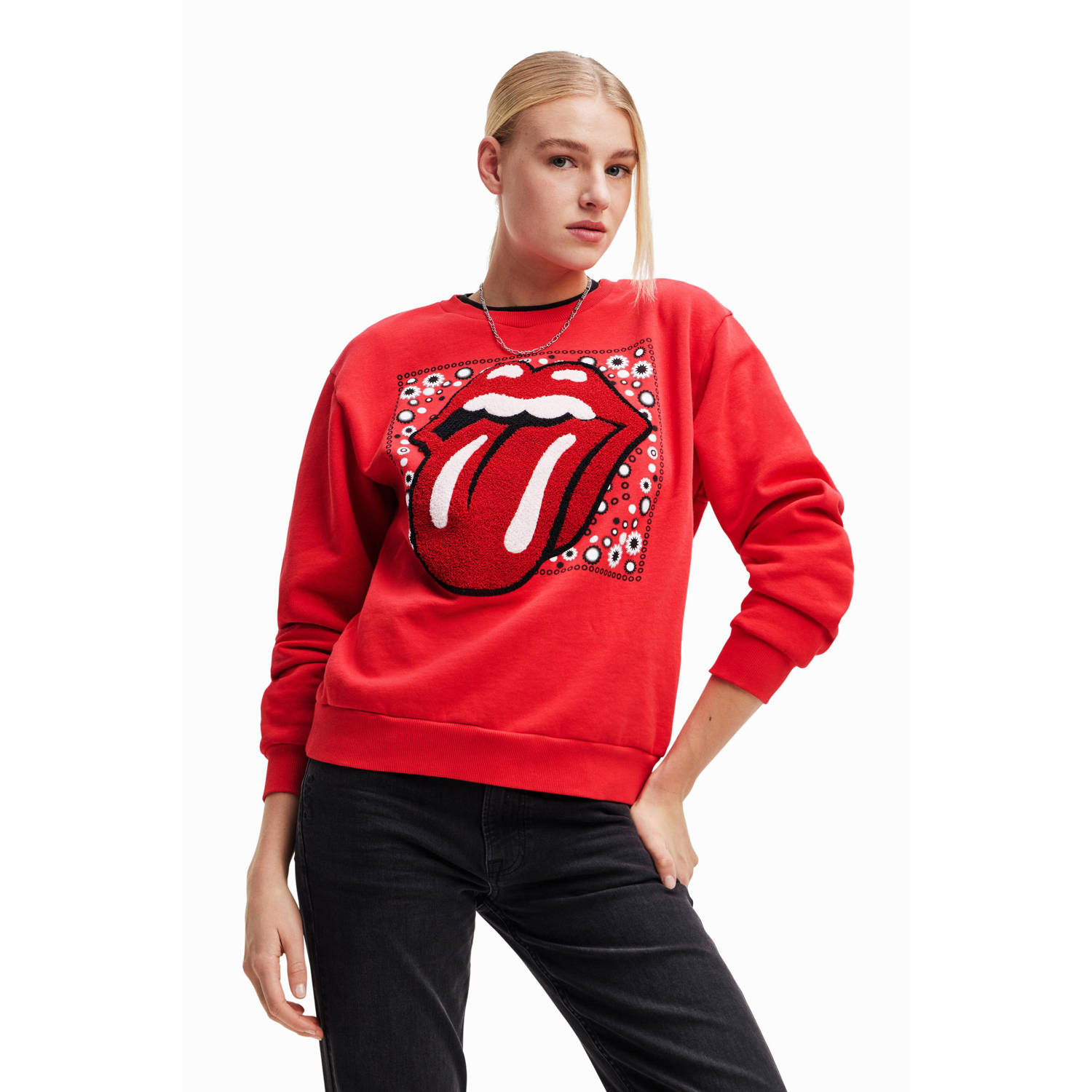 Desigual sweater the rolling stones rood