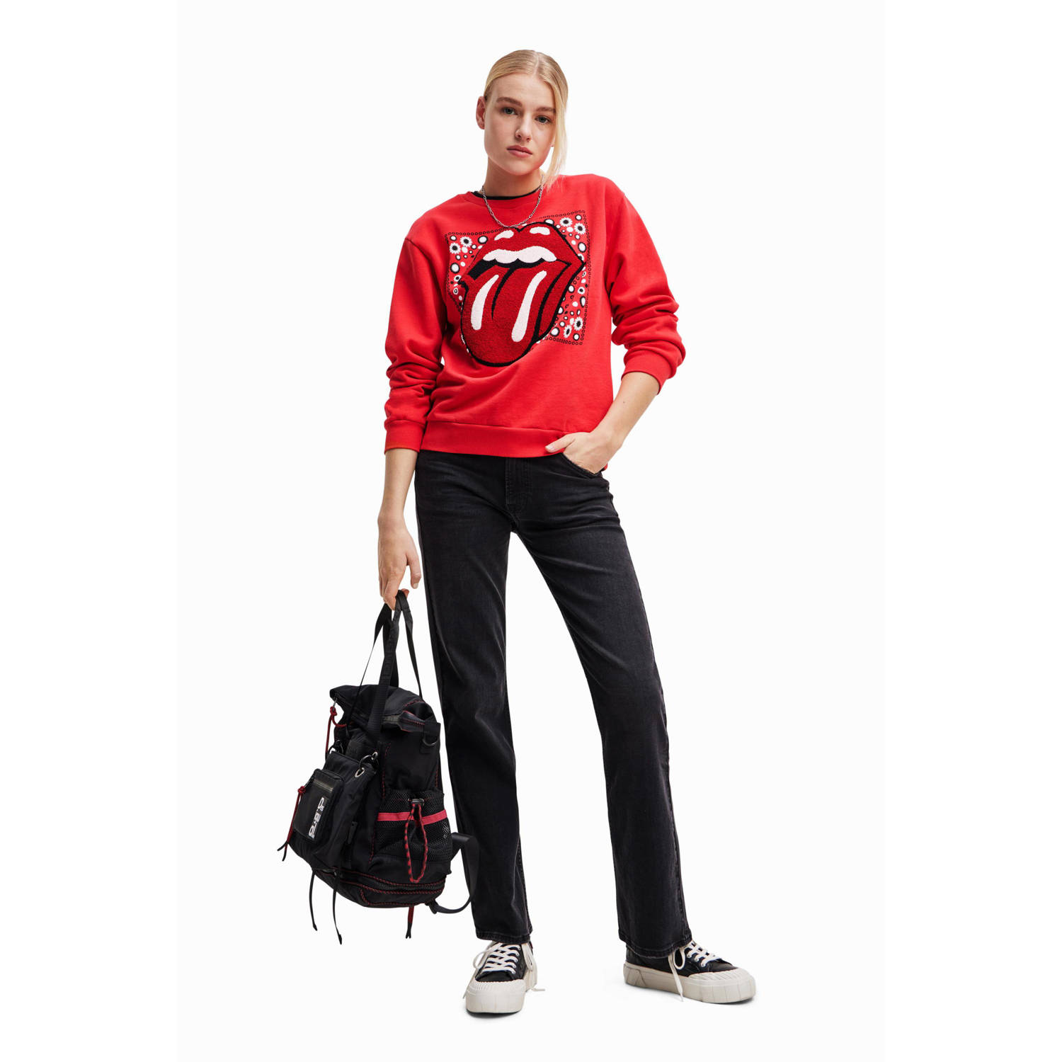 Desigual sweater the rolling stones rood