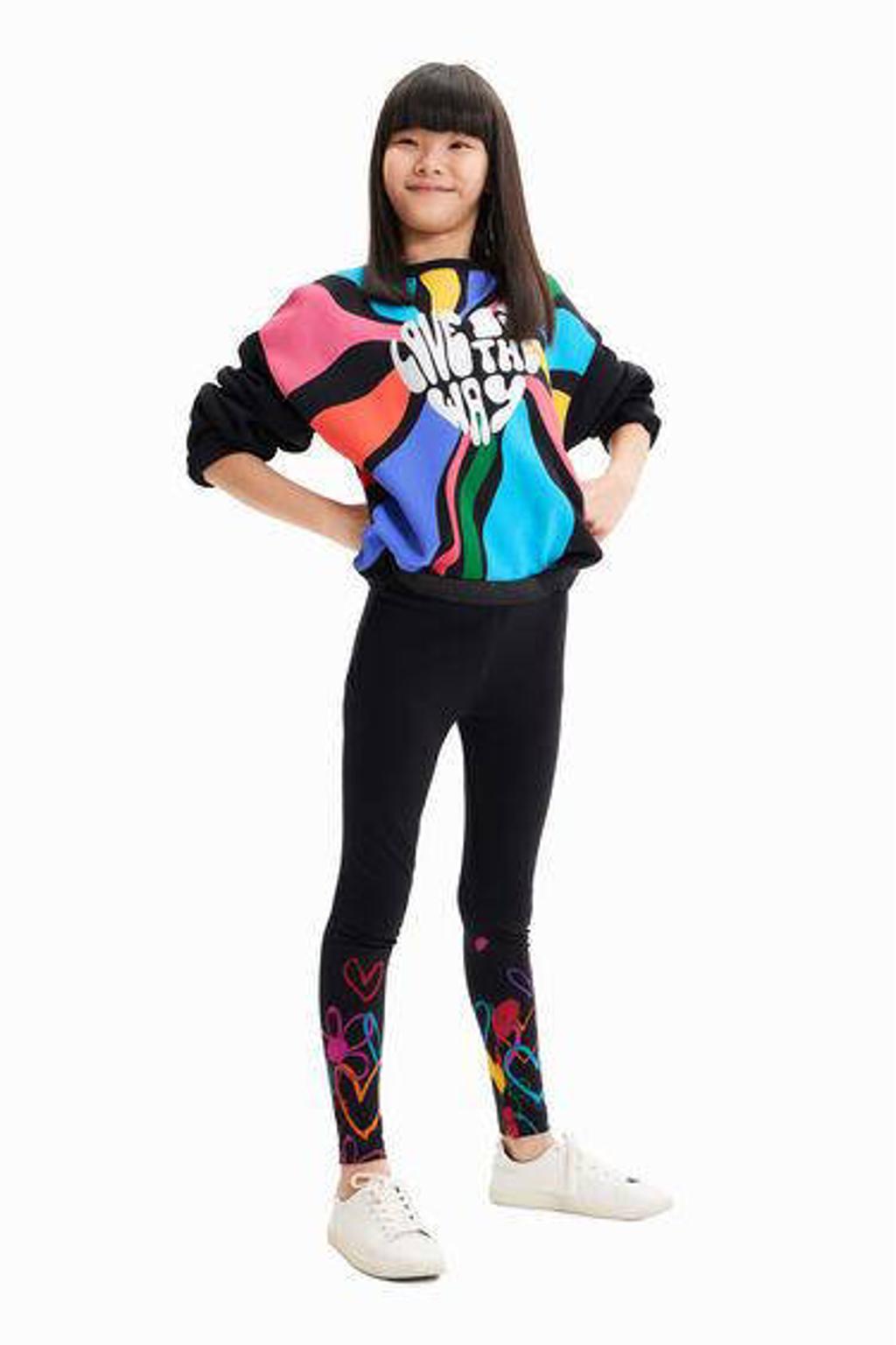 Desigual Mädchen Beth Leggings – Mit Blumenprint Und Glitzer-Logo | Bequemer Stretch-Stoff