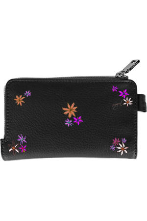 portemonnee met bloemenprint zwart