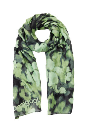 sjaal met camouflageprint kaki