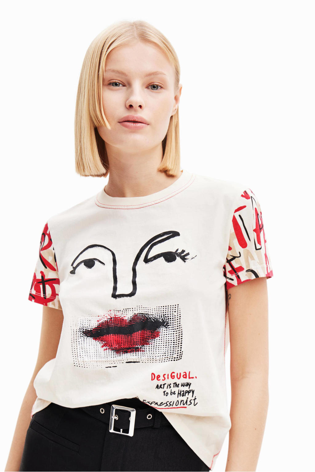 Desigual FLOWER - T-shirt imprimé - blue/bleu Desigual FLOWER - T-shirt imprimé - blue/bleu