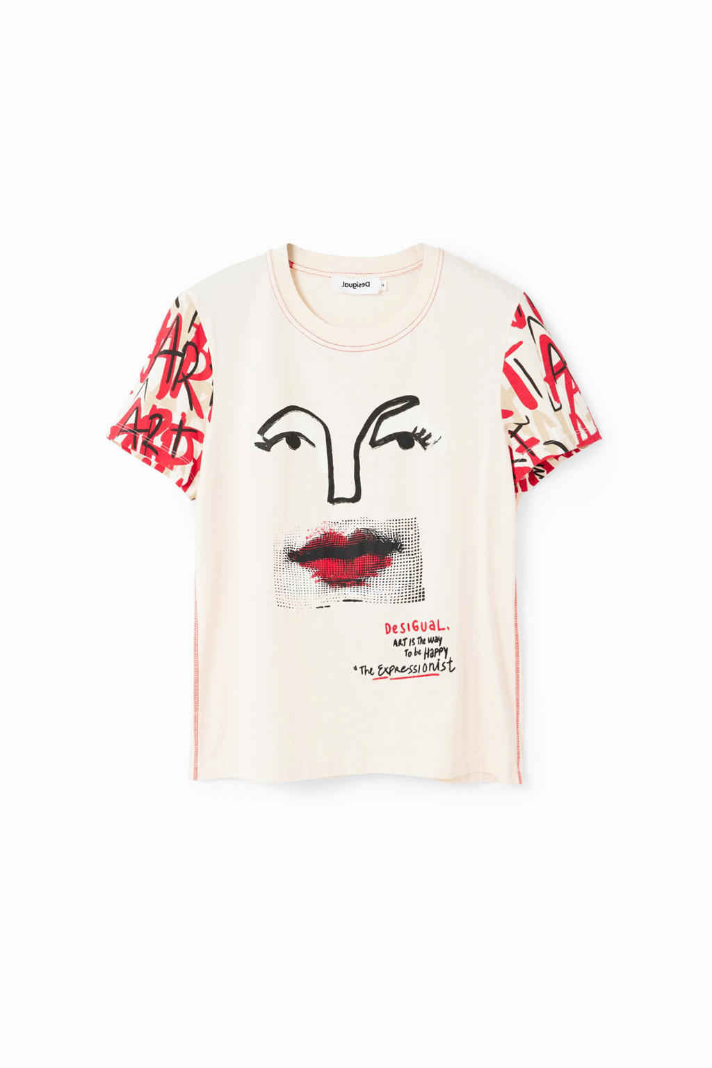 Desigual T-Shirt Uomo – Vestibilità Regolare, Colore Multicolore, Girocollo, Maniche Corte, Chiusura Con Bottone