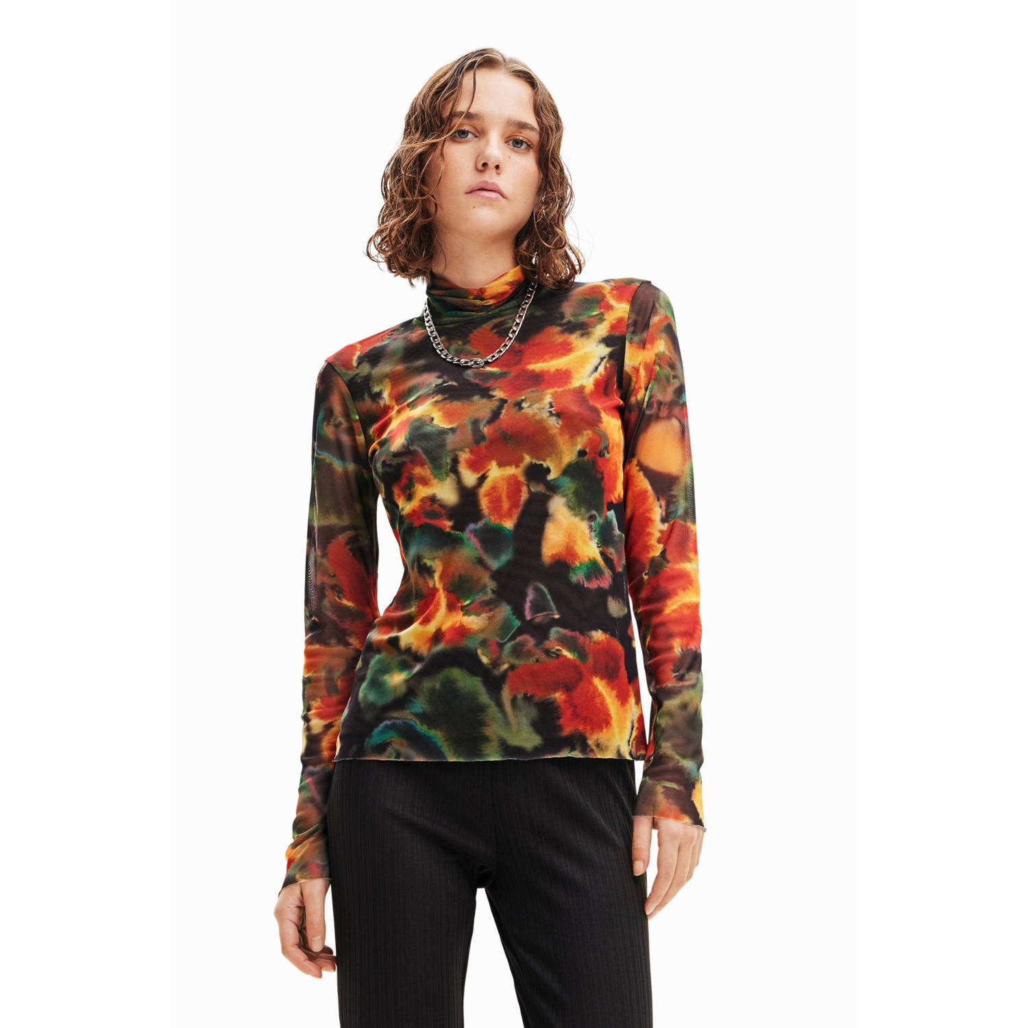 Desigual Lange Mouw T-Shirt Herfst Winter Collectie Green Dames