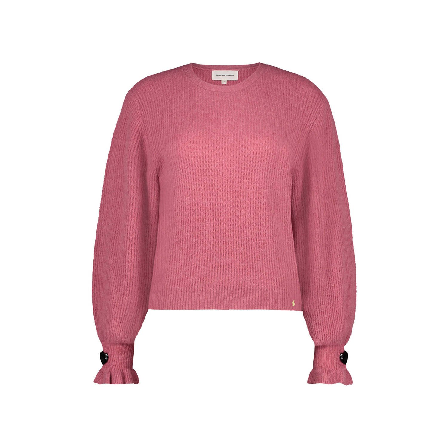 Fabienne Chapot Pullover met Gouden Knopen en Ballonmouwen Pink Dames