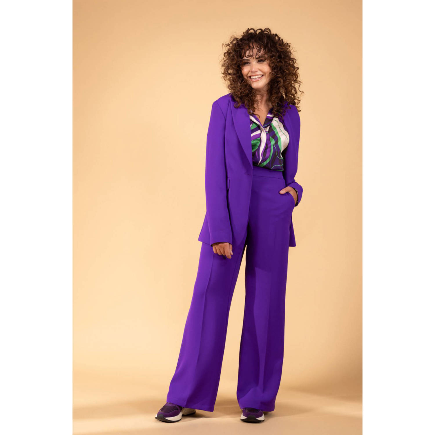 LabeL DOT high waist wide leg pantalon Riva paars