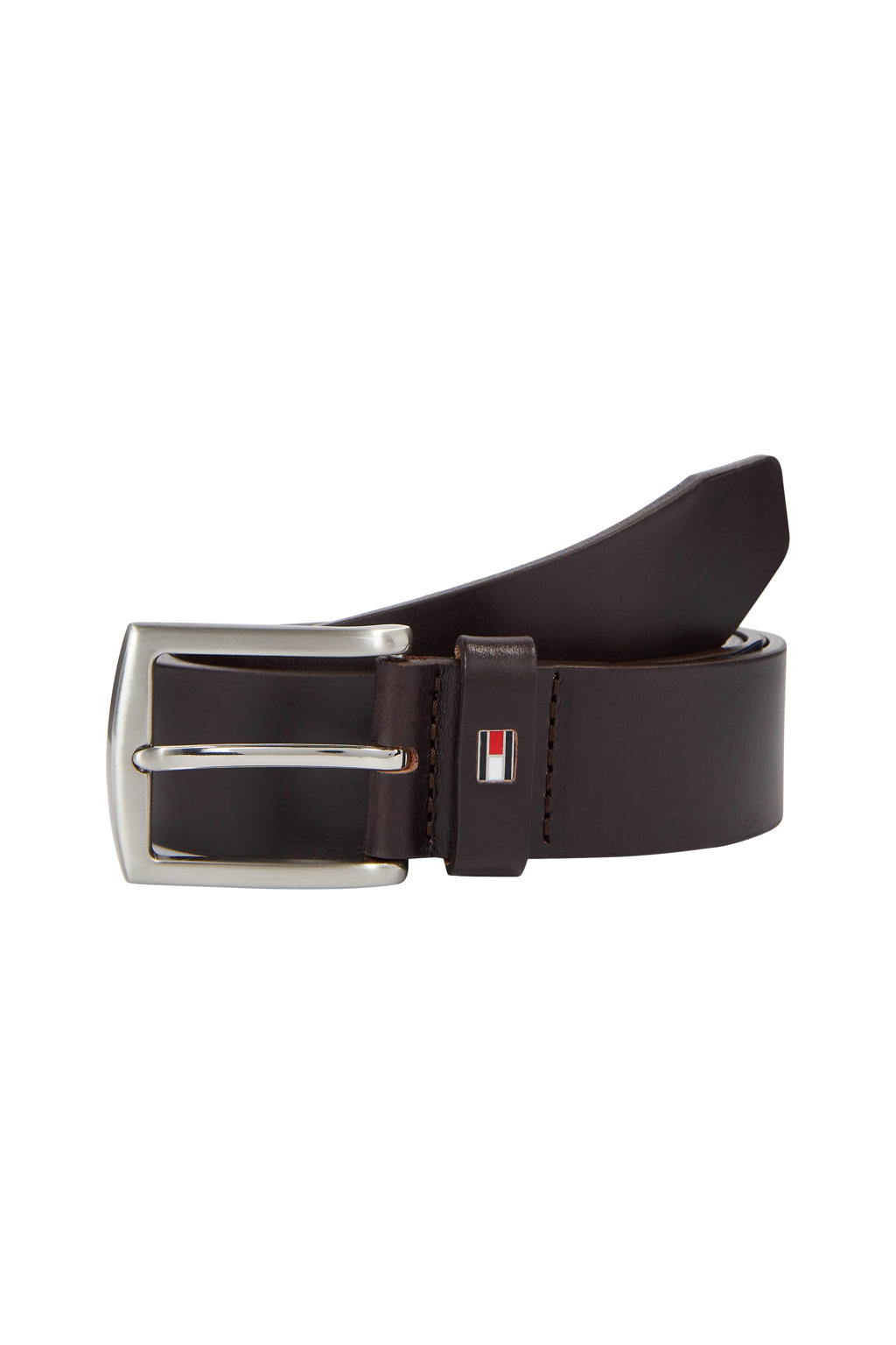 Tommy Hilfiger leren riem New Denton 3.5 donkerbruin