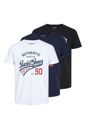 regular T-shirt zwart - (set van 3)