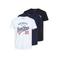 JACK & JONES regular T-shirt zwart - (set van 3)